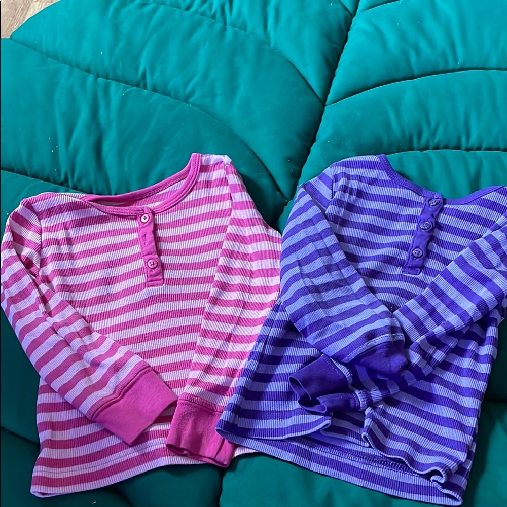 Striped Kids Pajamas Set - Pink and Purple